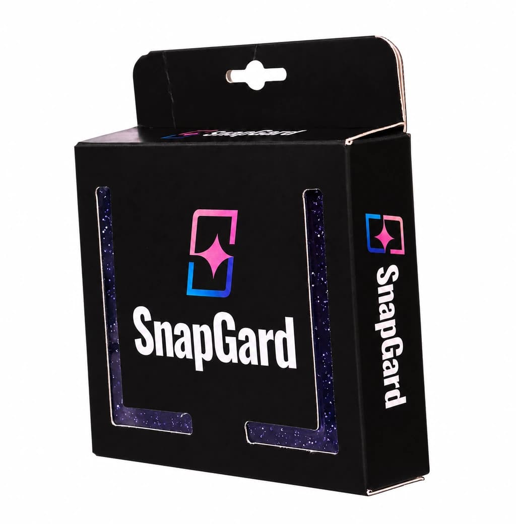 SnapGard retail packaging showing the purple cover pieces inside